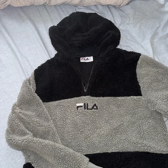 COZY Unisex FILA Sherpa quarter zip - Picture 2 of 5